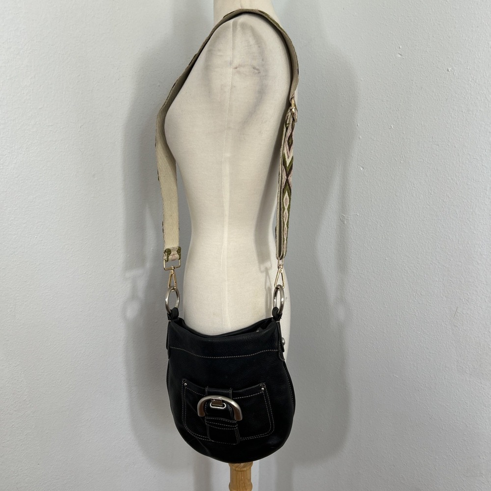 B Makowsky Crossbody Black Soft Pebbled‎ Leather Shoulder Convertible Bag